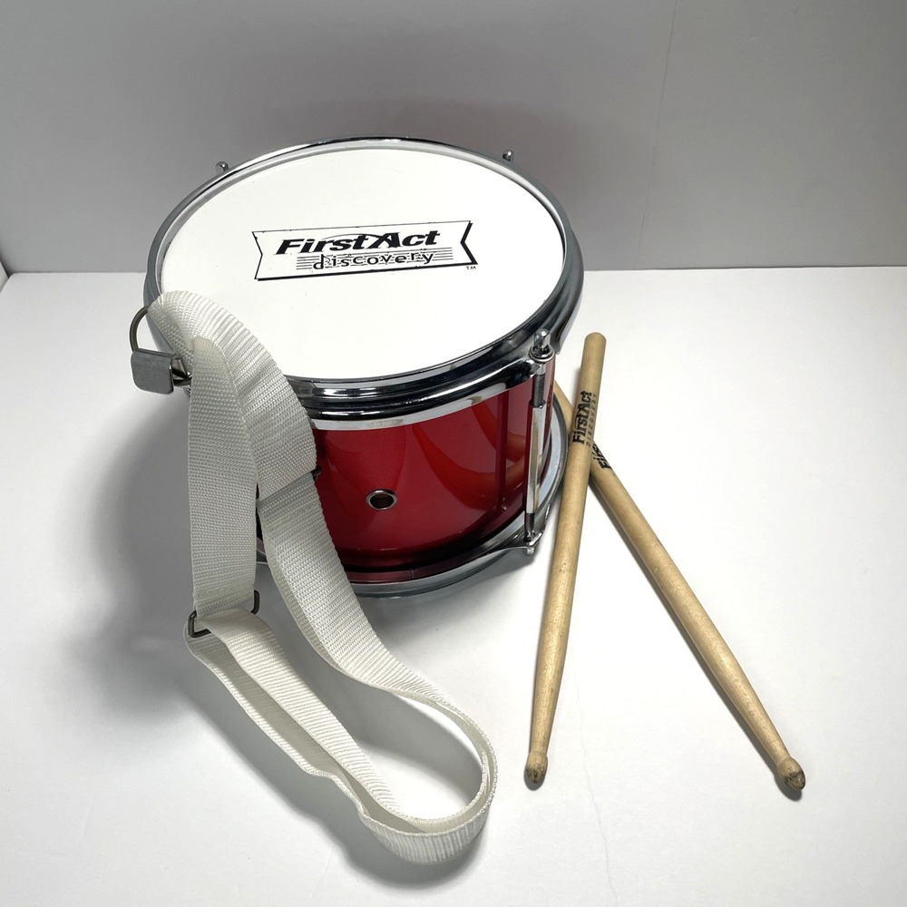 First Act Discovery 8" Tom Drum W/ Drum Sticks & Neck Strap Beginner Red